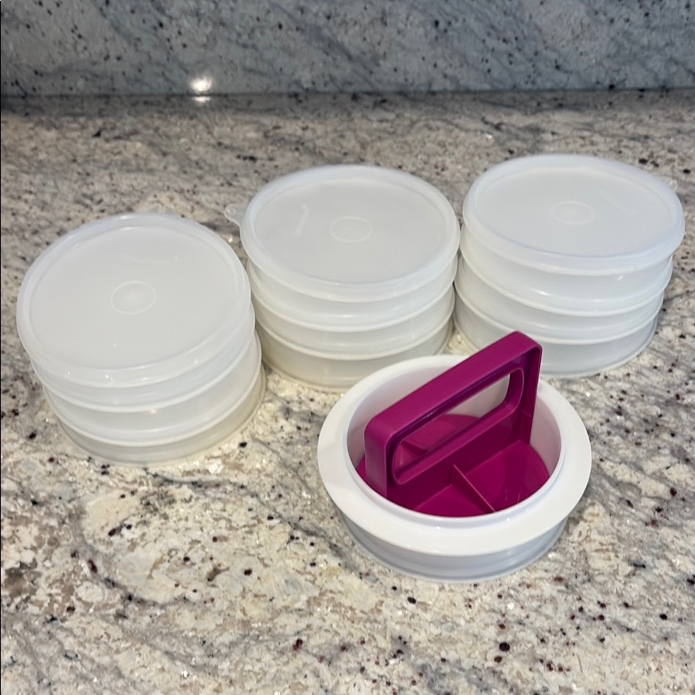 Tupperware Patty maker and storage
